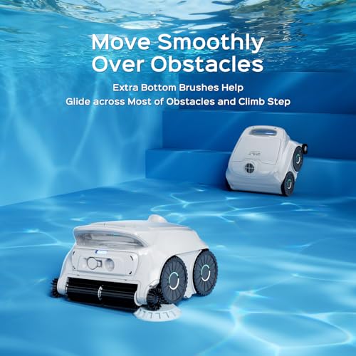 Image of WYBOT B1 Robotic Pool Cleaner, Floor and Wall Cleaning, Cordless Vacuum for Inground & Above Ground, Smart Navigation, Self-Parking, White Green