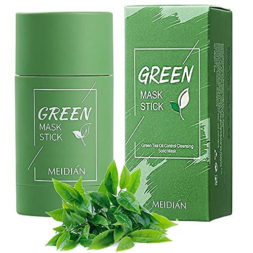 Green Tea Mask Stick, Purifying Clay Stick Mask Green Tea Cleansing Mask for Face Moisturizes Oil Control, Deep Clean Pores, Green Facial Mask Stick for Women or Men
