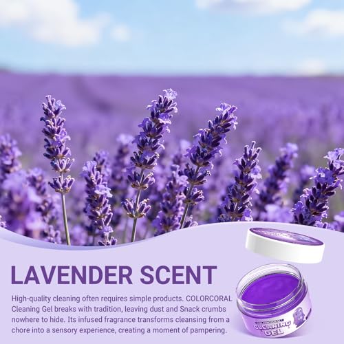 Image of Car Cleaning Gel Reusable 2Pack - Lavender Scent Dust Cleaning Putty Keyboard Slime for Car Interior Air Vent Cleaner, Auto Detailing Tools Accessories, Dust Remover Gifts for Men Women,200g,Purple
