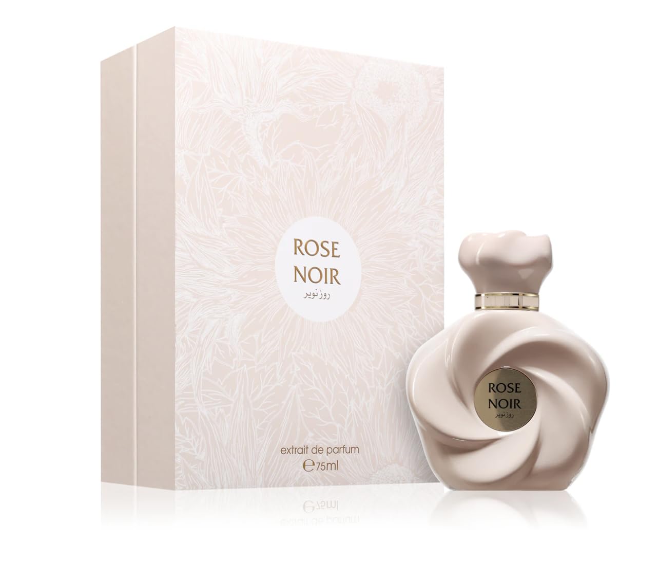 Rose Noir Extrait de Parfum 75 ml, profumo arabo da donna a lunga durata, con atomizzatore ricaricabile da 5 ml, fragranza con rosa scuro, ambra e muschio, intenso ed elegante (Rose Noir)