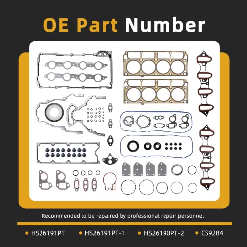 Image of Head Gasket Set 4.8L 5.3L, 2002-2011 for Chevy Avalanche /Express /Suburban /Silverado /Tahoe, for Buick Rainier, for GMC Envoy /Savana /Sierra /Yukon, for Isuzu Ascender, for Escalade, HS26191PT-1(78pcs)