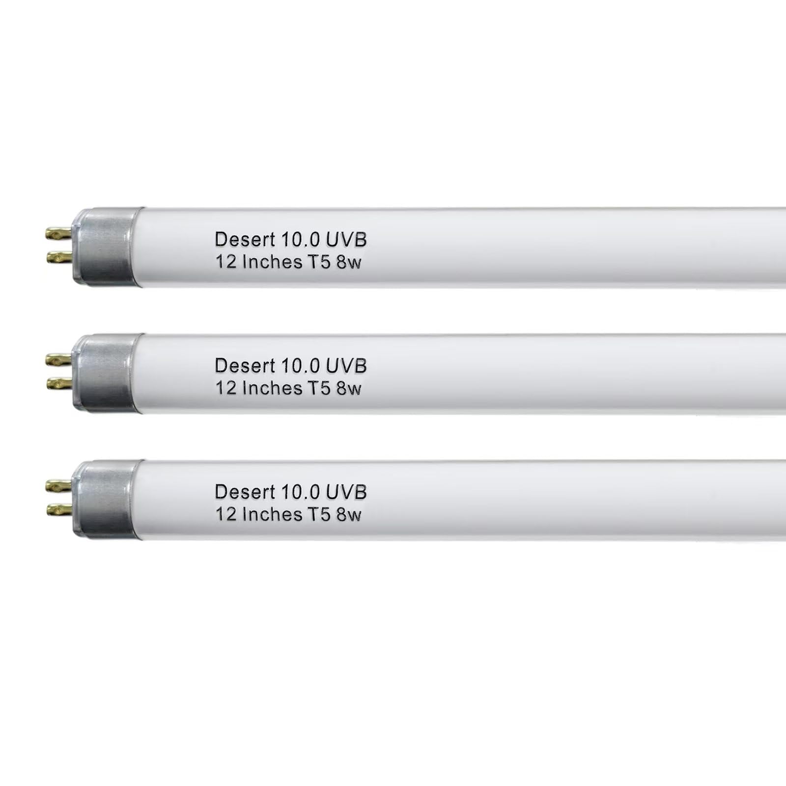 T5 10.0 UVB Reptile Light Bulb 8W 12 Inch, Desert Reptile UVB Bulb 8 Watt for Lizards, Bearded Dragons, Chameleons, Turtles, Tortoises 3 Pack