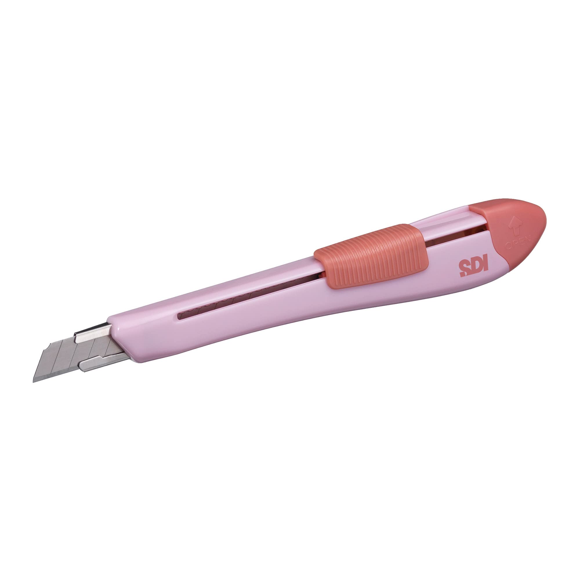 Cutter Ergo Ease - Cutter con cuchilla cubierta y revolucionario sistema de cremallera guía metálica con freno automático by SDI distribuido por Office Box (1, Rosa)
