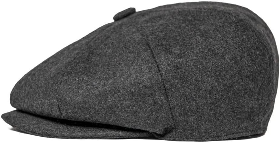 Newsboy Caps Men Wool Blend Flat Cap 8 Panel Male Hat Driving Hats with Button