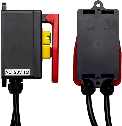 Miniatura 3 de Powertec 120V Interruptor de paleta magnético monofásico encendidoapagado, 9 amperios con cables estándar de 5.5 pies, palanca de rodilla para