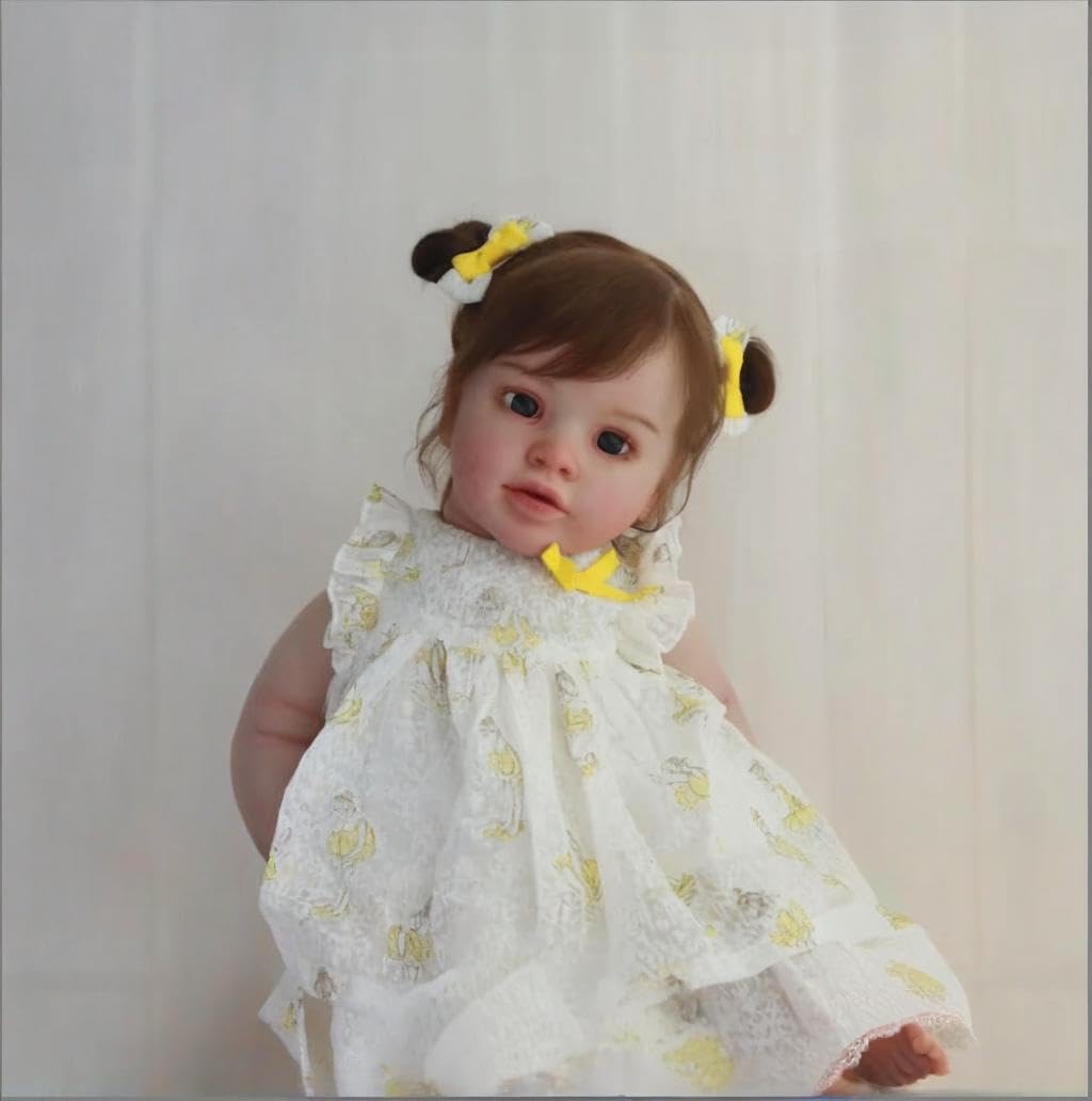 RXDOLL Duży rozmiar Reborn lalka dla maluchów Pippa 66 cm realistyczne lalki Reborn Baby Dolls maluch dziewczynka miękka tkanina winylowa ciało realistyczna lalka bobas z ładną sukienką dla dzieci