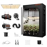 SPIDER FARMER 2x4 Grow Tent Kit Complete SF-2000 LED Grow Light with Samsung LM301H EVO Diodes & Dimmable 24" x 47" x 71" Growing Tent 4 Inch Inline Fan Ventilation System & 6'' Clip Fan