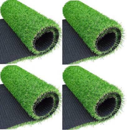JAI GURUJI HANDLOOM|Artificial grass mat| Premium Turf for Balcony, Lawn, Garden & Home Décor | Washable, Dustproof, Waterproof & Skin Friendly Sizes in 37x57cm & 45x70 cm (4, Green, 37x57 cm)