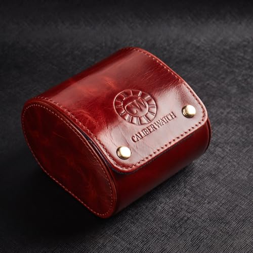 Image of Genuine Napa Leather Watch Roll Travel Case - Travel Watch Rolls and Leather Watch Display Cases with Velvet Interior - Watch Storage Organizer Men's By CALIBERWATCH (Brown - Single)