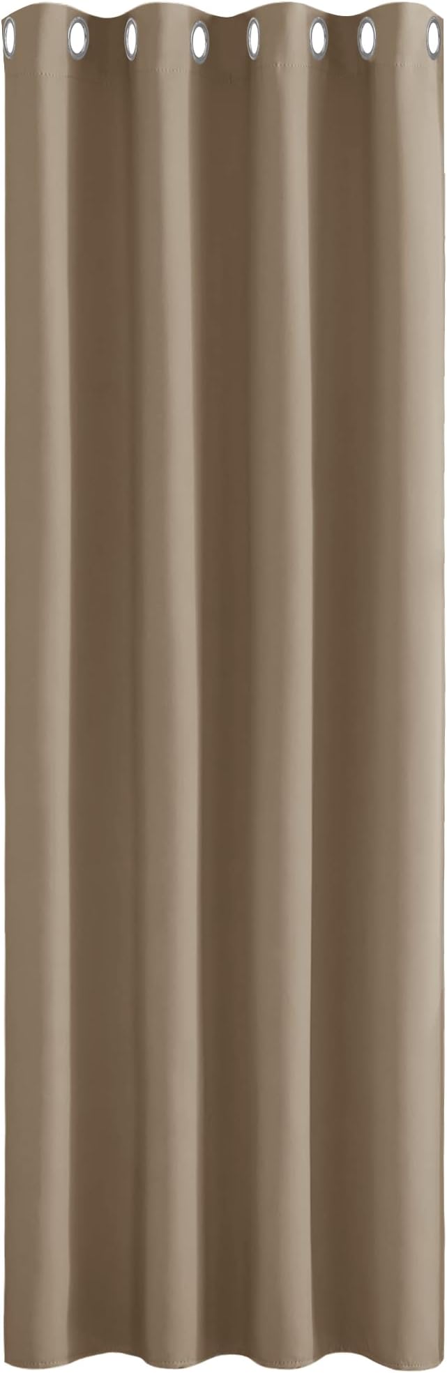 PONY DANCE Thermal Blackout Curtain Enlarge Window Treatment for Living Room Eyelet Top Windows Treatment Drapery for Nursery, 1 Panel, Wide 52-inch by Depth 95 in, Mocha