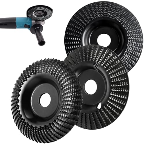 3 Pièces Disque Bois Meuleuse 125mm Bois, Adapté à Meuleuse D'Angle, Disque Abrasif 125mm pour Travaux de Sculpture sur Racines, Décapage de Peinture, Gravure, pour Sculpture, Façonnage et Ponçage