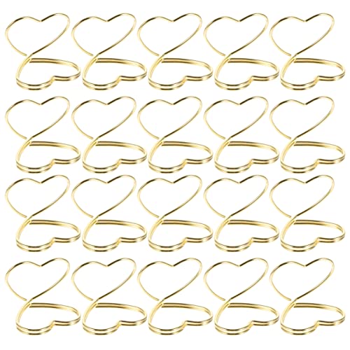 Hemoton 20 peças de suporte para fotos de lembrete, clipe de coração, porta-cartões de mesa, pequeno