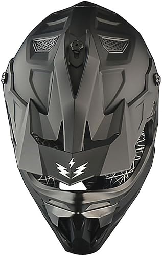 Miniatura 8 de 1Storm Casco de motocross para adultos, ATV Dirt Bike BMX MX Downhill Mountain Helmet Track Style JH601 negro mate