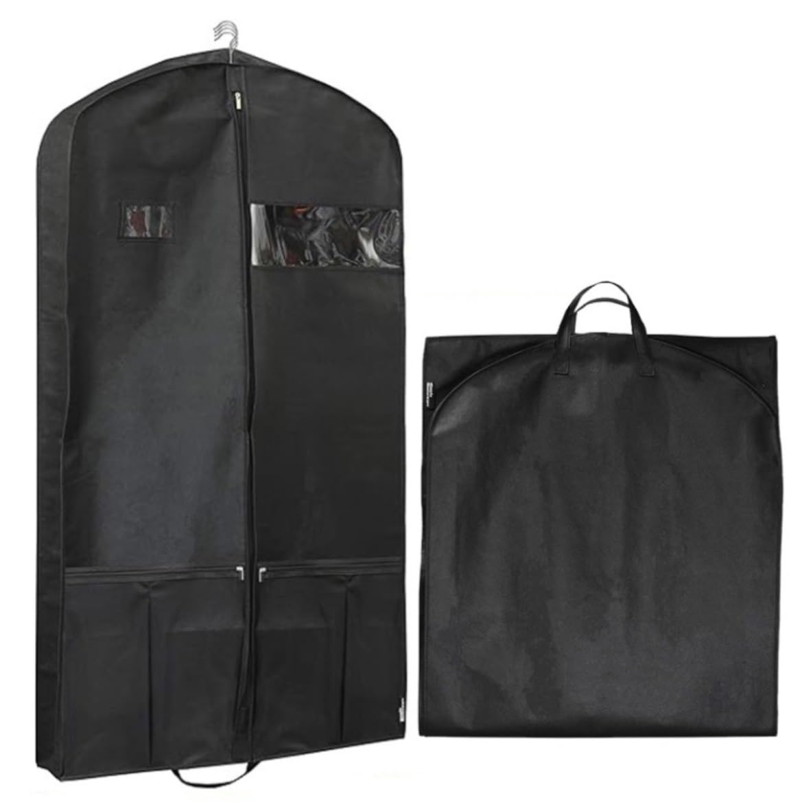 Portatrajes Funda Traje 2 Bolsas De Ropa De Viaje De 40 Pulgadas Con Bolsillos, Bolsa De Traje Plegable Portátil Para Vestidos, Abrigos, Camisas Y Vestidos Funda Ropa Portatrajes Viaje