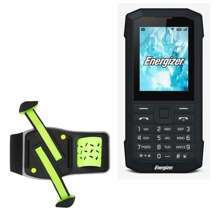 BoxWave Holster Compatible with Energizer Energy 100 (2017) - FlexSport Armband, Adjustable Armband for Workout and Running - Stark Green