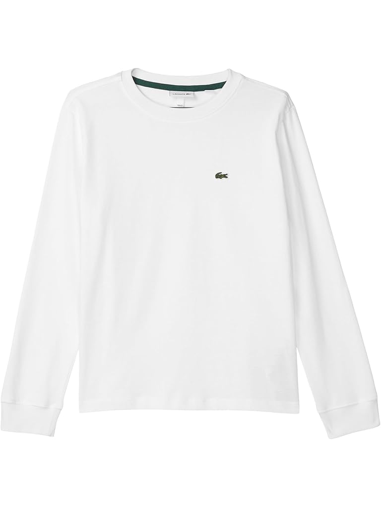 White Lacoste Icon Core long sleeve Tee (Big Kid)