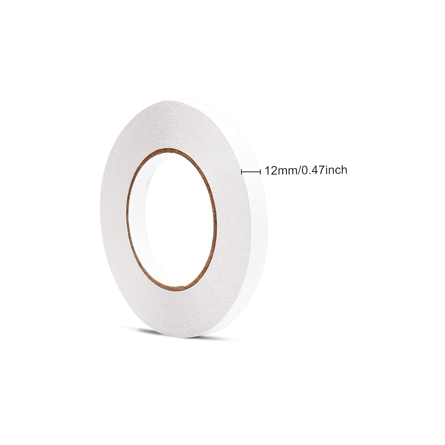 White Double Sided Adhesive Tape, 0.47" x 54 Yards Strong Sticky Tape for Arts DIY Crafts Photography Scrapbooking Card and Boxes Making Home Office School Stationery Supplies