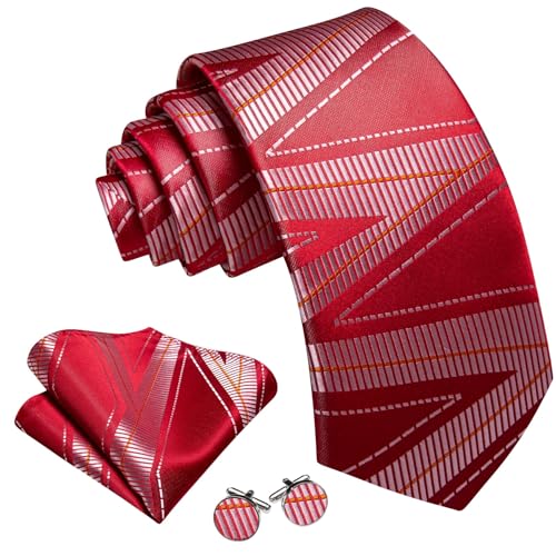 Image of Barry.Wang Man Tie Sets Skull Ties Animal Extra Long Necktie Silk Woven Handkerchief Cufflinks Festival Party Gift