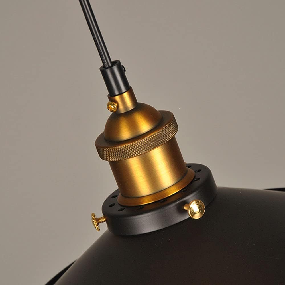 Portalámparas E27 - Lámpara de araña pequeña de metal industrial Pantalla de hierro forjado negra retro simple Compatible con lámpara colgante de granja de granero de restaurante ,lámpara de araña