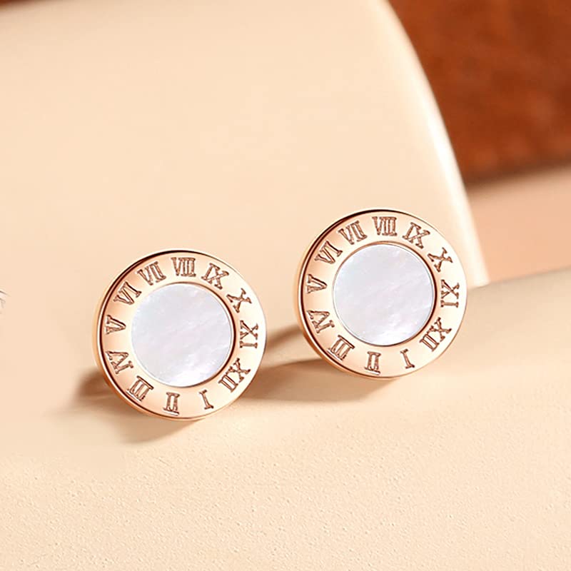 Estilo Ss925 Pendientes de Numerales Romanos Redondos Numerales, ESBANT, B