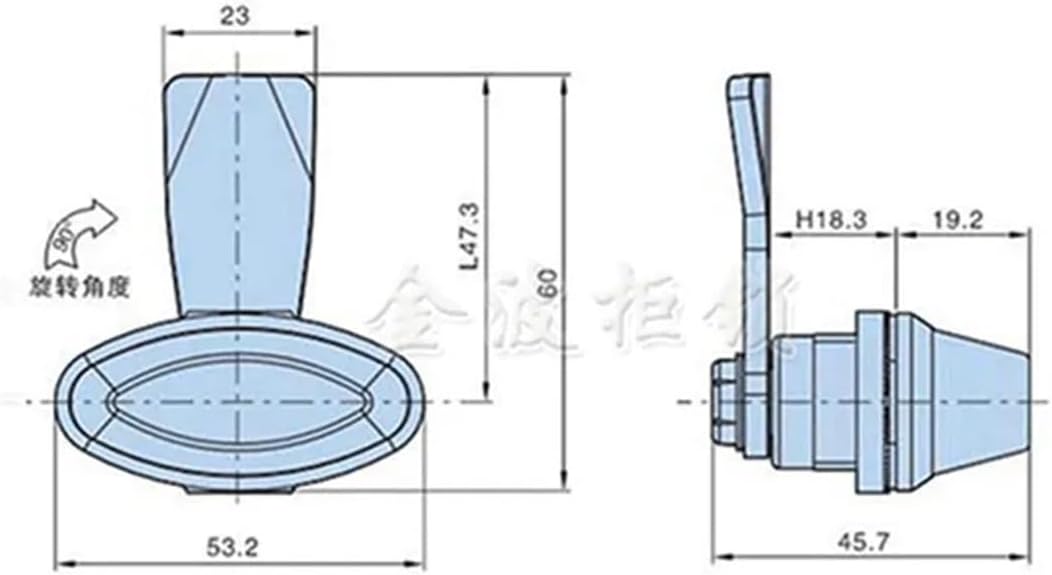 MS414 Switch Control Box Cabinet Handle Lock High and Low Voltage Distribution Cabinet Lock Mechanical Equip 1Pcs(Grey)