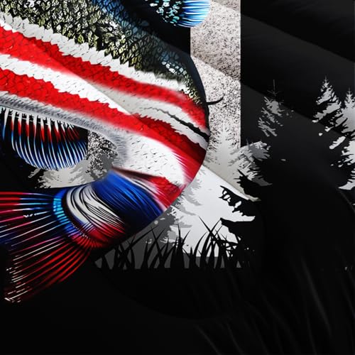 Parure de lit en microfibre douce motif drapeau americain lit dans un sac