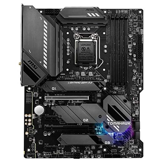 MSI MAG Z590 Tomahawk WiFi Gaming Motherboard (ATX, 11th/10th Gen Intel Core, LGA 1200 Socket, DDR4, PCIe 4, CFX, M.2 Slots, USB 3.2 Gen 2, Wi-Fi 6E, DP/HDMI, Mystic Light RGB)