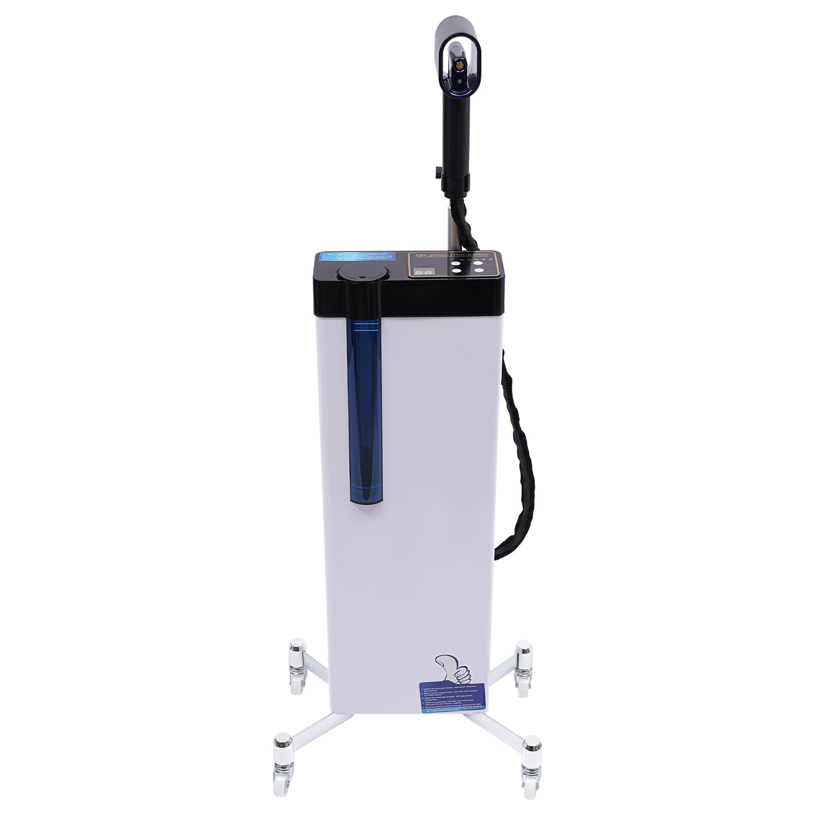 LyeXD 3-in-1 Nano Hair Steamer, 1300W Hair Salon Nano Steamer Nanoscale Spray for Hair Care Hair Repair, Floor Standing Hair Color Processor SPA Steamer with Wheels Salon Spa Equipment (White)