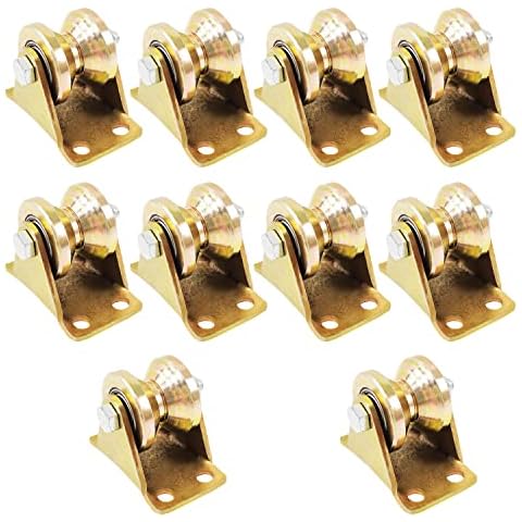 10 Stück Umlenkrollen für Seile V-Nut Umlenkrolle Stahlseil Doppelkugellager Stahl Seilrolle 150kg Tragfähigkeit Pulley für Wäscheleine Industriemaschinen Rolltore Fitness Cover