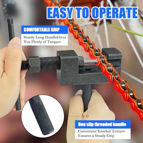 Image of Motorcycle Chain Breaker Set, 16-Piece Chain Removal Tool Chain Cutter and Riveter Kit for Motorcycle ATV Bike Cam & 25 to 930 Chains