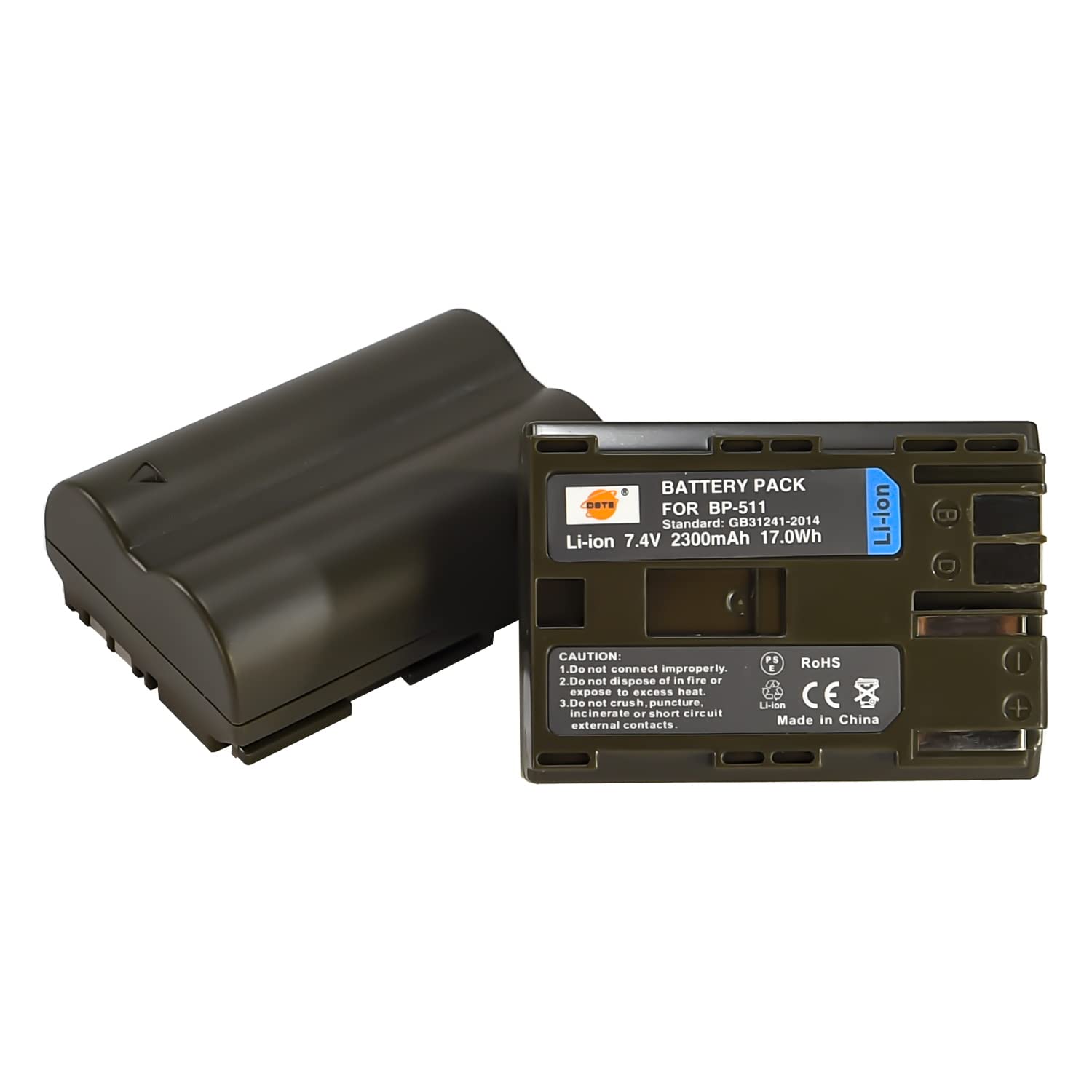 DSTE 2PCS BP-511 BP511 Batterie Compatible avec Canon EOS 300D 5D 10D 20D 30D 40D 50D