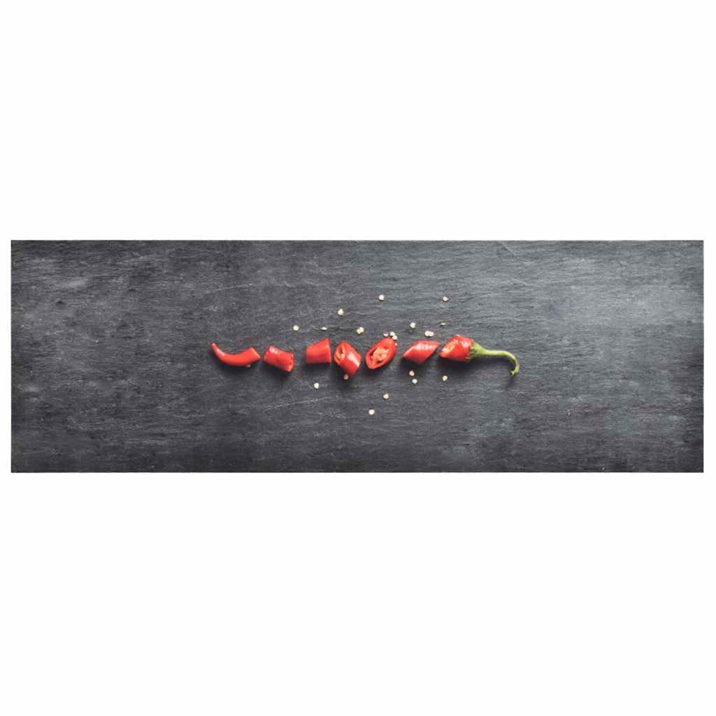 Waschbare Küchenbodenmatte Pfeffer 45x150 cm rutschfestes Design für Flur, Eingang, Balkon, Garten, innen und außen, Schmutzfangmatte, bequem zu reinigen