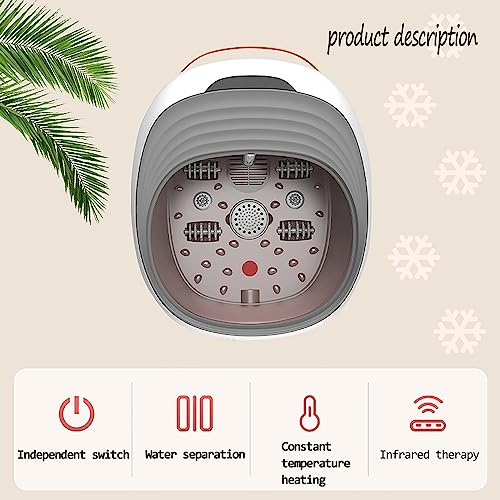 Spa de pies eléctrico plegable con masaje y terapia de luz roja miniatura 2