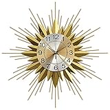 AYCDL Grande orologio da parete, silenzioso, senza ticchettio, orologio da parete al quarzo, moderno, in metallo 3D, per camera da letto, soggiorno, ufficio, oro, 65 cm, 55 cm
