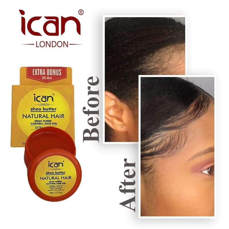 ican London Shea Butter Edge Control Hair Gel Extra Hold 80g, 80 g (Pack of 1) - Image 4