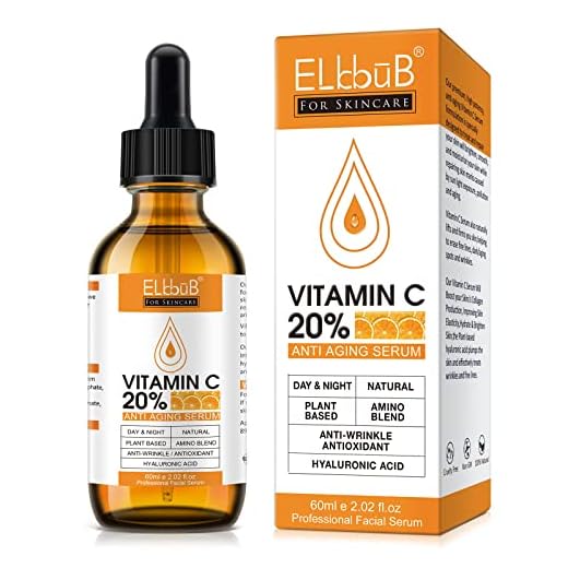 Premium 20% Vitamin C Serum For Face with Hyaluronic Acid, Retinol & Amino Acids - Boost Skin Collagen,Hydrate & Plump Skin, Anti Aging & Wrinkle Facial Serum 60ml