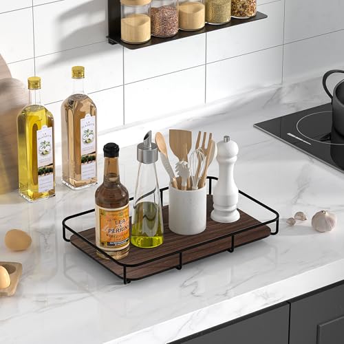 Vanity Tray Makeup Organizer Cosmetics Storage Bathroom Skincare Organizer Countertop Display Rack in Dresser Stainless Steel Shelf Marble Print Ceramic Trays