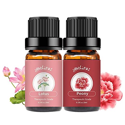 yethious 2 Pack Lotus Peony Essential Oils Set 100% Pure Organic Aromatherapy Oils for Diffuser Gift Essential Oil Set
