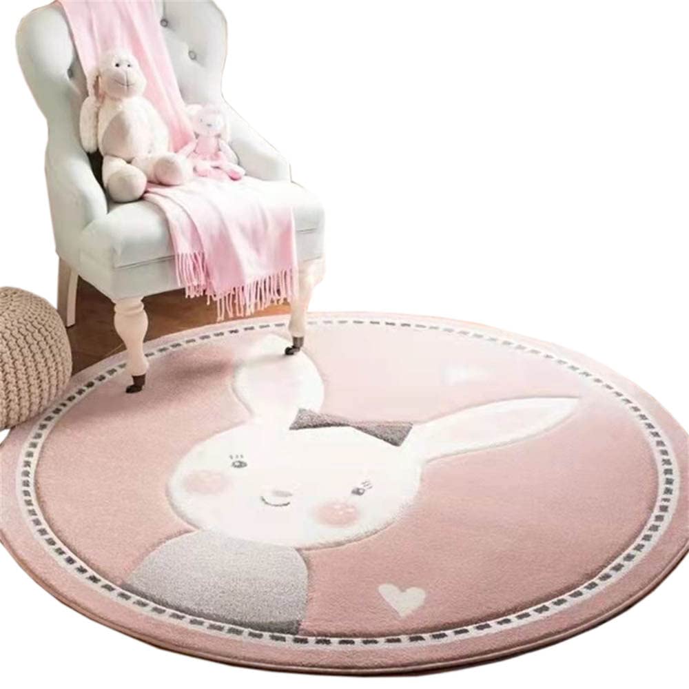 PAEOYC Redonda Alfombras de área Grandes Alfombra Lavable Mullido Almohadillas Protectores para Cuarto Sala Infantiles la habitación los niños Caballos Hogar Sofá Oso León(Multicolor1,120x120cm)