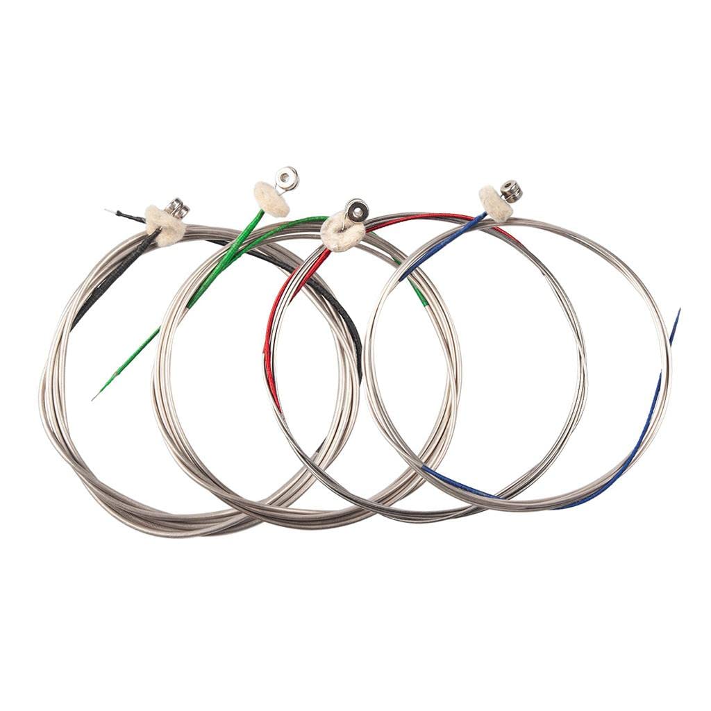 Cordes professionnelles pour contrebasse – Ensemble d'accessoires en cuivre nickel pour bassiste de taille 3/4 – Enroulement argenté allemand, extrémité sphérique