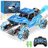 【Stunt Drift RC Car】 Mit dem Mecanum-Rad kann sich das RC-Auto hin und her, links und rechts bewegen. Klicken Sie einfach auf die Demo-Taste, kann es 360-Grad-Drehung, linke und rechte Traverse, zwei Seiten Driften und 45-Grad-Winkel fahren und andere Stunts zu erreichen, die Kinder eine wunderbare Betriebserfahrung und visuelle Effekte bringt.