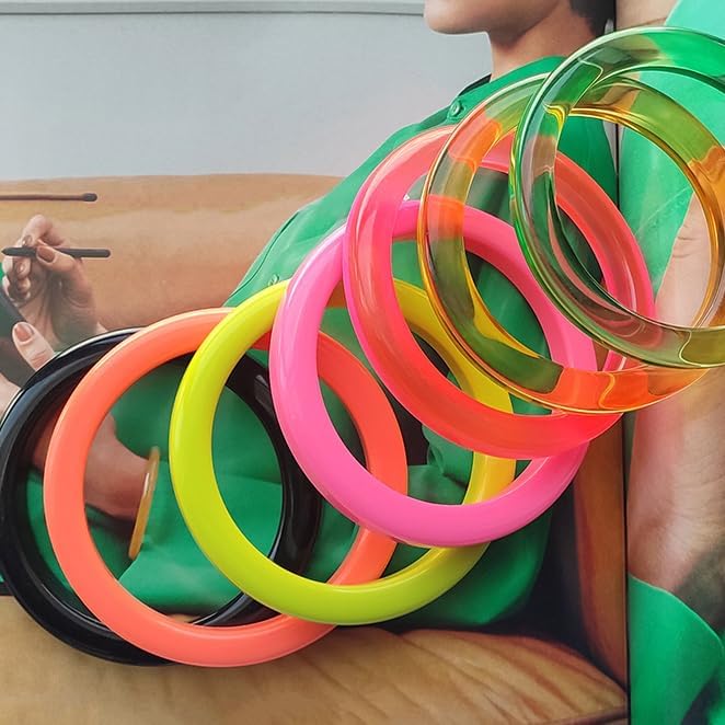 COLORFUL BLING Candy Color Resin Bangle Cuff Acrylic Neon Bangle Bracelet Wristband for Women Simple Geometric Wrist Wrap Jewelry - Image 7