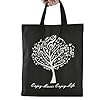 Punk Damen Handtasche, Baumwolle, Einkaufstasche, mit Notenschlüssel, Noten und Musikinstrumente, 36 x 41 cm Music tree black #4