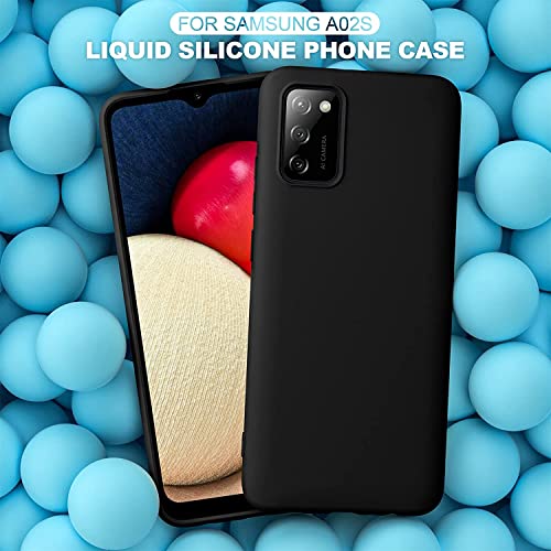 Image of DIZORO Liquid Silicone Case Compatible with Samsung Galaxy A02S / M02S / F02S Case, Gel Rubber Full Body Protection Cover Case Drop Protection Case (Black)