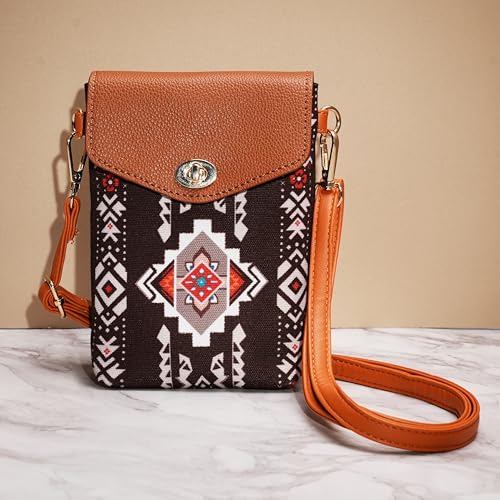 Small Crossbody Bags for Women Vintage Cell Phone Purses Nylon Handbag Shoulder Bag with Detachable Strap