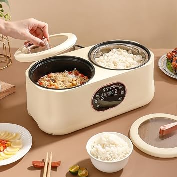 Rice Cooker for Living Alone, Dual Temperature Sensor, Non-Stick Inner Pot, Constant Temperature, Single Person Life, Easy to Clean, Small Rice Cooker, Mini Rice Cooker 110V