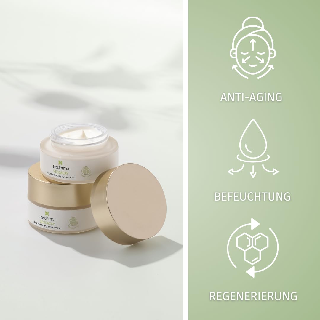 Sesderma SESCACAY Verjüngende Augencreme mit Cacay-Öl & HPR 30 ml - Anti-Aging Augenpflege gegen Falten, Schwellungen & Augenringe, Straffend, Beruhigend, mit Peptiden & EGF