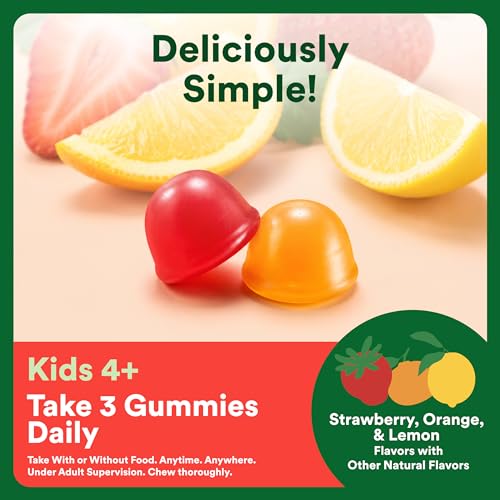 Image of SmartyPants Kids Multivitamin&Fiber Gummies: Prebiotic Fiber to Support Kids Digestion with Vitamin D3,C,Vitamin B12,B6,A,Zinc,Biotin,Folate,Three Fruit Flavors, 40 Day Supply, 120 Count (Pack of 12)