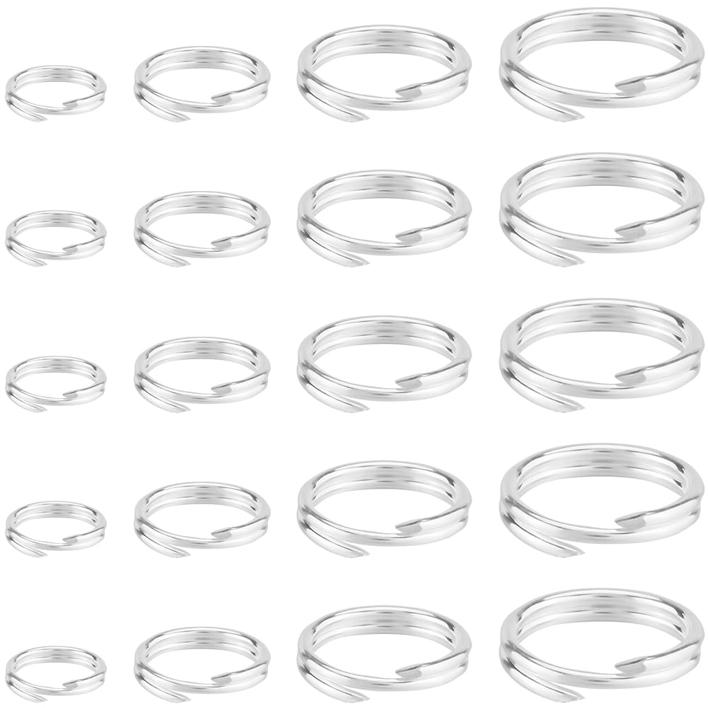 Anneaux de jonction double boucle argent 925 anti-perte pour pendentifs