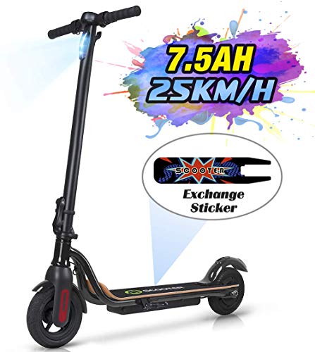 MEGAWHEELS S10 Electric Scooter Commute to Work or Ride for Fun, 7500 mAh Long Range Battery, Up to 25 KM/H, 8.0" Tires, Portable and Folding Commuter Electric Scooter for Adults (Black)